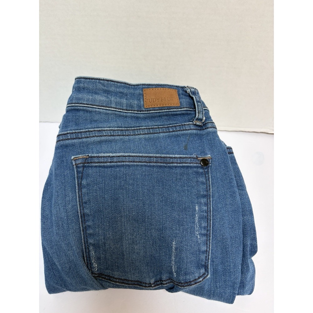Judy Blue Hi-Rise Boyfriend Fit Jean Denim Size 13/31 88526 Button Fly Distress